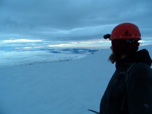 sopka chimborazo, pohlad z vrchu, ekvador